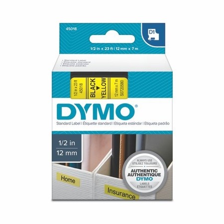 Taśma Dymo S0720580 żółta/czarny druk, 12 mm