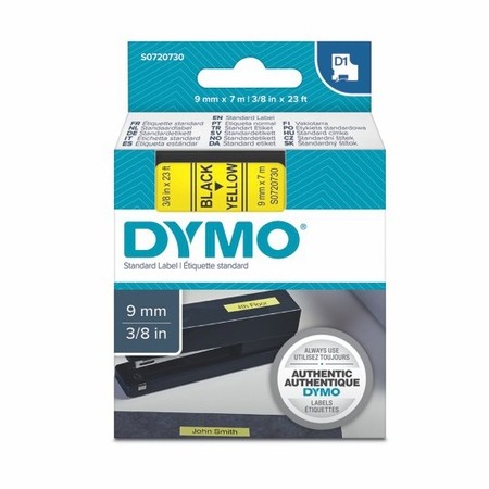 Taśma Dymo S0720730 żółta/czarny druk, 9 mm