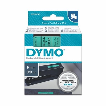 Taśma Dymo S0720740 zielona/czarny druk, 9 mm