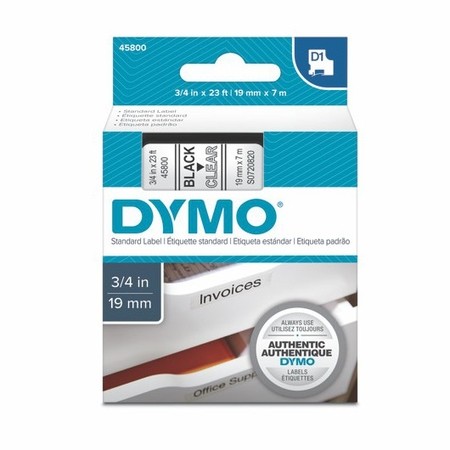 Taśma Dymo S0720820 przezroczysta/czarny druk, 19 mm