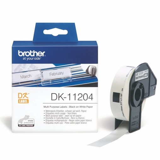 Etykiety papierowe Brother DK11204, 17x54 mm, 400 szt.