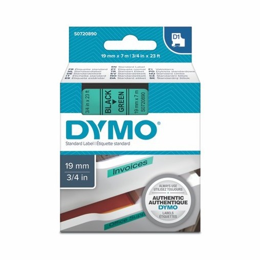 Taśma Dymo S0720890 zielona/czarny druk, 19 mm