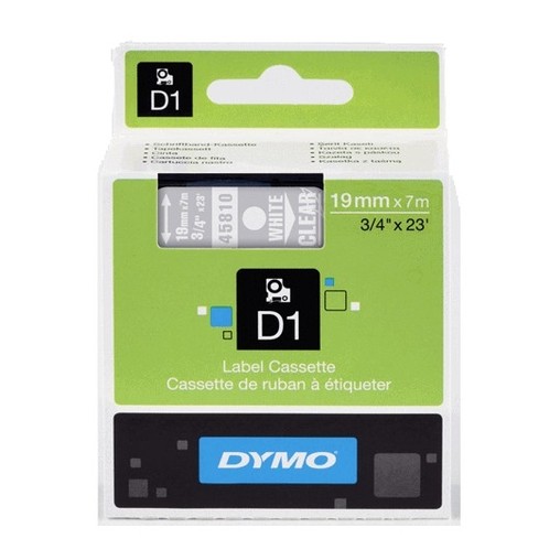 Taśma Dymo S0720900 przezroczysta/biały druk, 19 mm