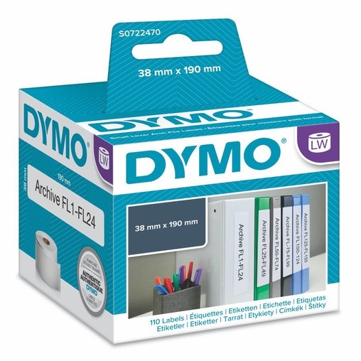 Etykiety papierowe Dymo S0722470, 190x36 mm, 110 szt.