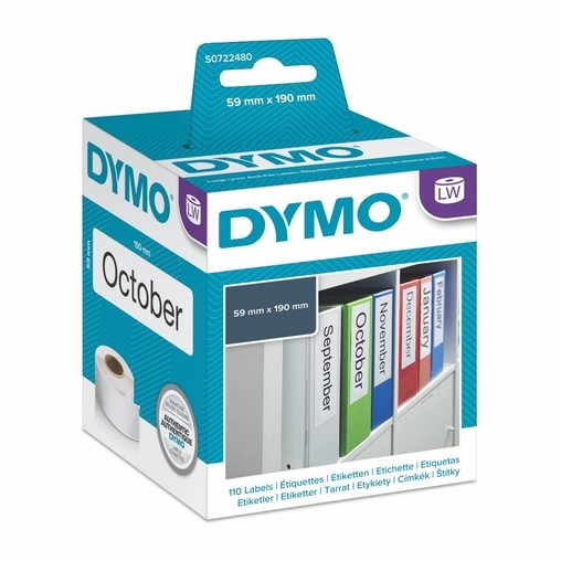 Etykiety papierowe Dymo S0722480, 190x59 mm, 110 szt.