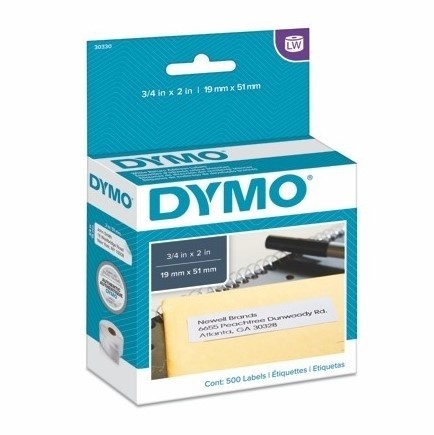 Etykiety papierowe Dymo S0720550, 19x51 mm, usuwalne, 500 szt.